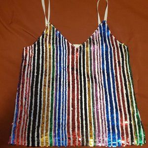INC MULTI COLOR SEQUIN TOP SZ SMALL
